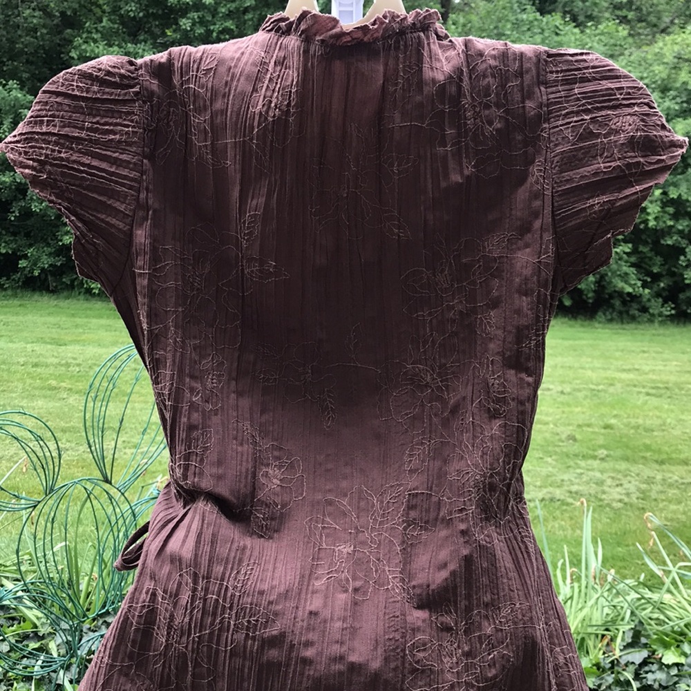 BROWN WRAP TOP - Picture 4 of 6